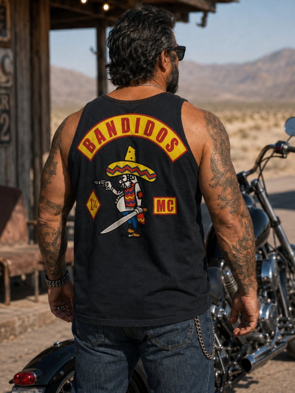 Bandidos MC 1%er Black Relaxed Fit Tank Top